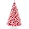 Best Choice Products Pre-Lit Red Christmas Pine Tree w/ Flocked Branches, Warm-White Lights